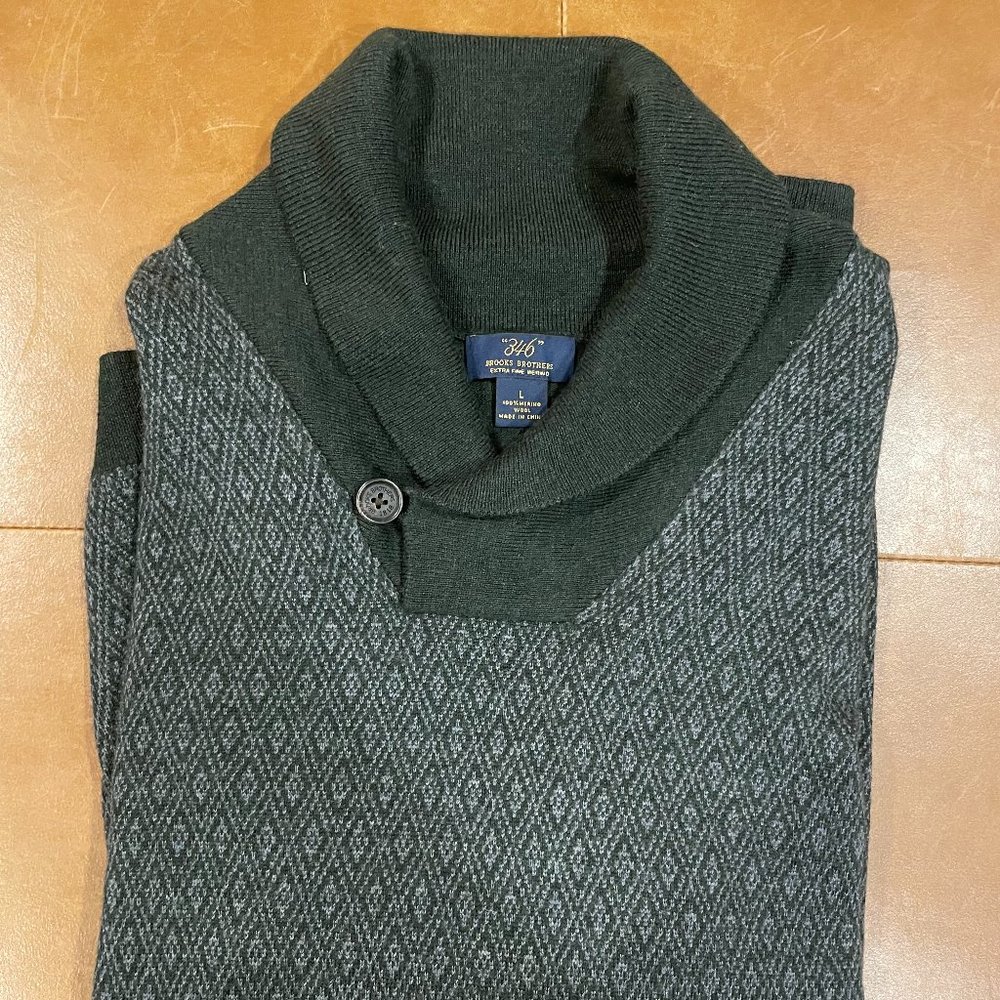 Brooks Brothers Shawl Neck Sweater - Size Large